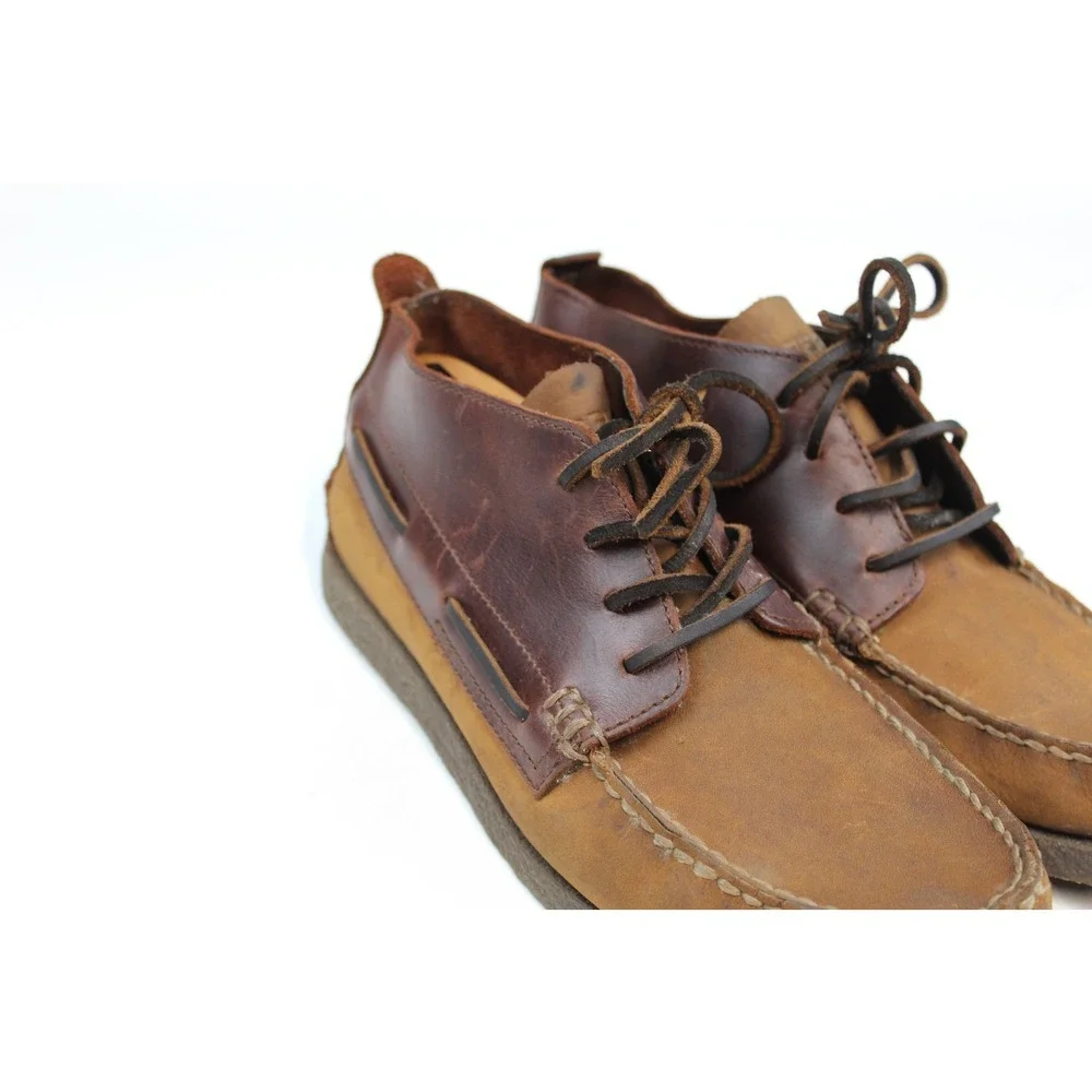 Sperry Top Sider 4 Eye Boat Shoe Sz 10.5 Mens High-top Leather & Canvas STS19275